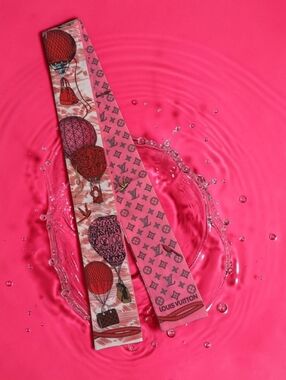 Pink & Red Hot Air Balloon Silk Twilly Scarf